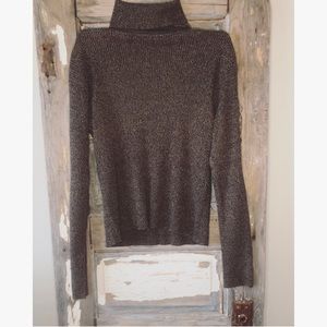 Dress Barn Sweater Turtleneck Brown Black XL